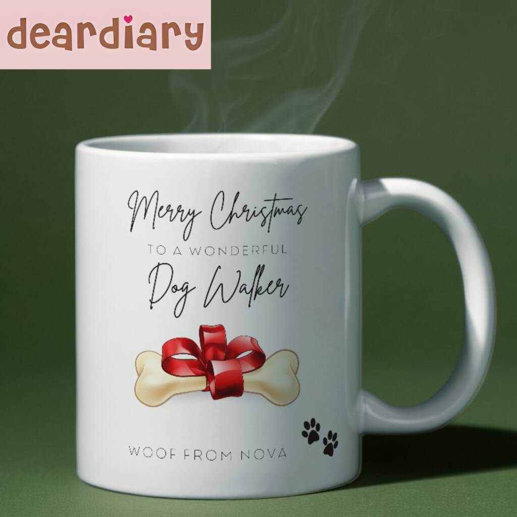 Dog Walker Personalised Christmas Mug, 1 of 1