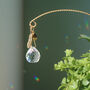 Crystal Drop Plant Hanger With Gold Feather Charm, thumbnail 8 of 8