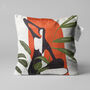 Abstract Woman Themed With Green Leaves Cushion Cover, thumbnail 1 of 7