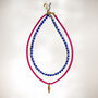 Blue Stripe Bead And Fish Rope Necklace Set Of Two, thumbnail 1 of 3