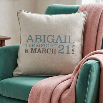 Personalised 21st Birthday Cushion, 4 of 11