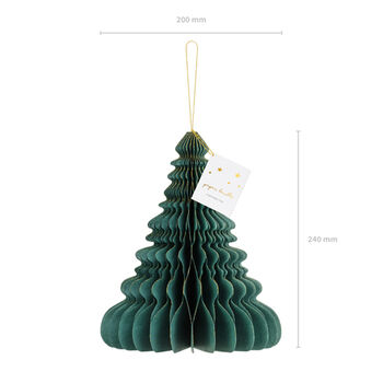 Set Of Three Green Paper Honeycomb Christmas Trees, 2 of 4