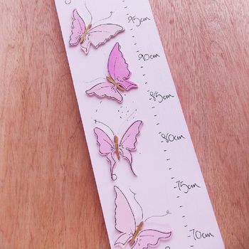 Personalised Pink Butterflies Height Chart, 3 of 6