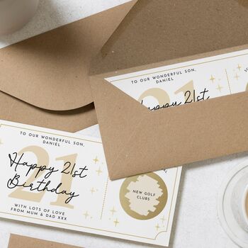 21st Scratch Custom Birthday Gift Voucher For Son, 3 of 4