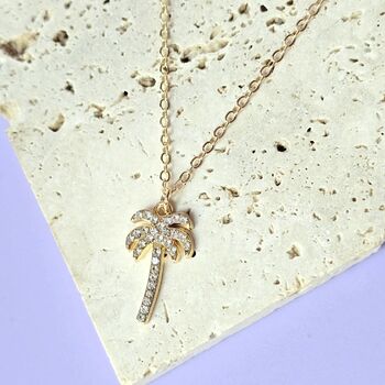 Palm Tree Tropical Pendant Necklace, 8 of 8