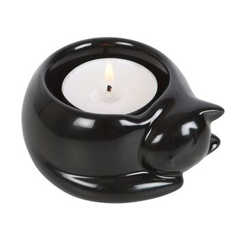 Black Cat Ceramic Tealight Candle Holder, 2 of 4