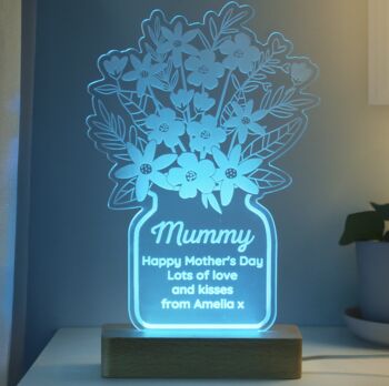 Personalised Mothers Day Flower Vase LED Light, 3 of 4