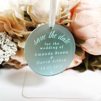 Save The Date Hanging Perspex Tag, 6 of 9