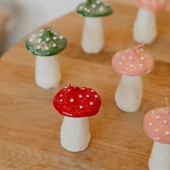 Mini Mushroom Dots Wax Candle, 2 of 2