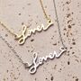 Lover Script Taylor Swift Inspired Necklace In Stainless Steel With Adjustable, thumbnail 1 of 4