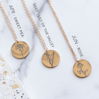 Personalised Choose Your Delicate Birth Flower Necklace, 6 of 12