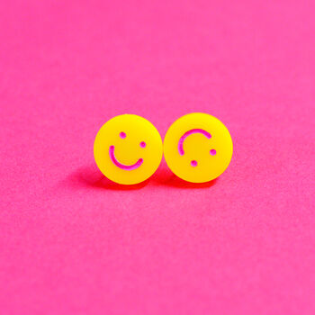 Happy Face Stud Earrings, 2 of 2