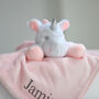 Personalised Pink Unicorn Baby Comforter, thumbnail 5 of 7