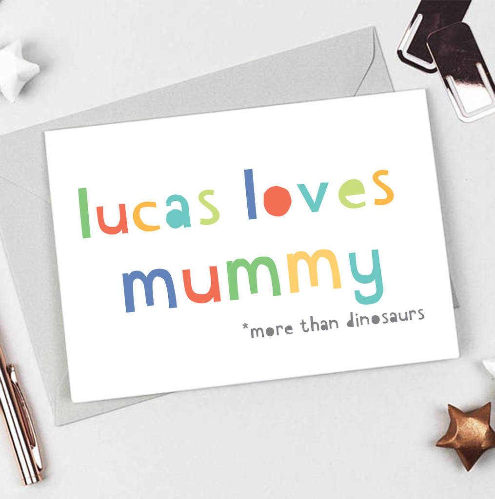 Personalised 'Loves Mummy' Card, 1 of 3
