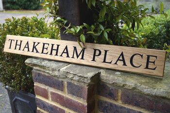 Personalised Oak Wall Hanging House Sign, 3 of 4