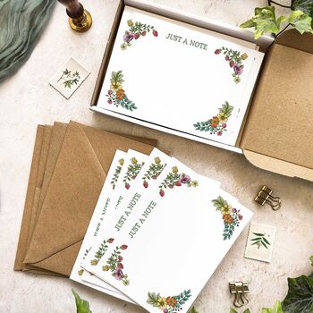 Folk Floral Watercolours Flat Note Card Gift Set, 2 of 5