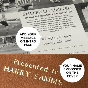 Sheffield United Personalised Football Gift Sheff Utd Blades Newspaper History Book, 7 of 12