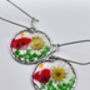 Real Daisies Mini Red Poppies Silver Earrings Small Hand Made, thumbnail 2 of 10