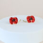 Sparkly Poppy Stud Earrings, thumbnail 1 of 4