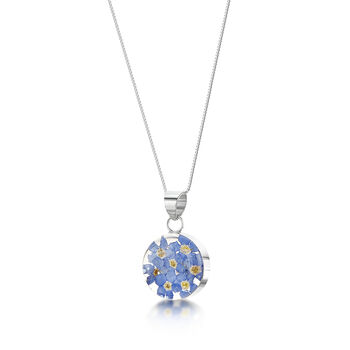 Real Flower Necklace Round Pendant With Sterling Silver Chain And Gift Box. Six Designs, 4 of 12
