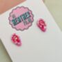 Ear Statement Stud Glitter Earrings / Gift For Her / Bold Sparkly Jewellery, thumbnail 4 of 5