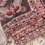 Burgundy Scatter Butterfly Pashmina With Tassels, thumbnail 2 of 2