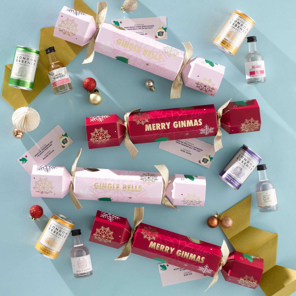 Four Very Merry Pink Gin And Tonic Christmas Crackers By Craft Gin Club ...