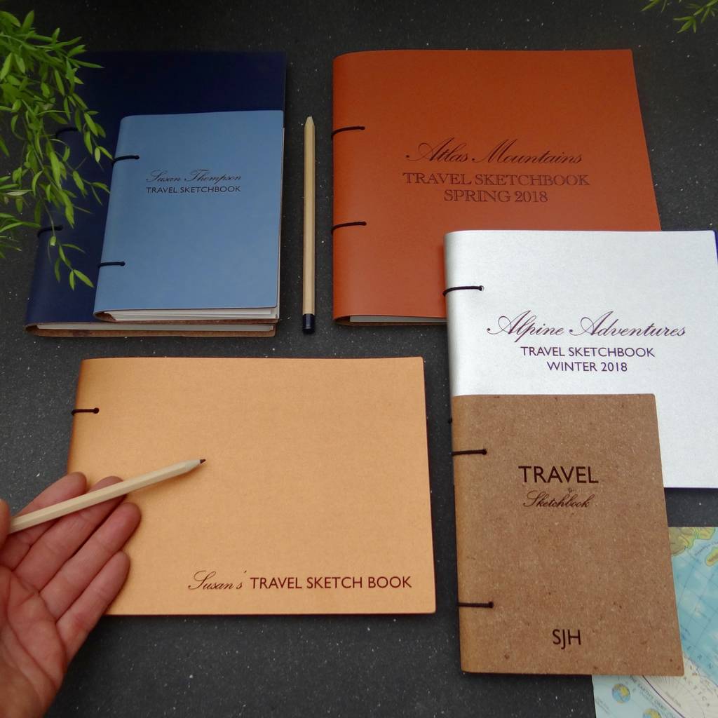 Personalised Leather Travel Sketch Book, 1 of 5