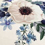 White Anemone Flower Pillow Cover With Blue, thumbnail 2 of 7