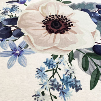 White Anemone Flower Pillow Cover With Blue, 2 of 7
