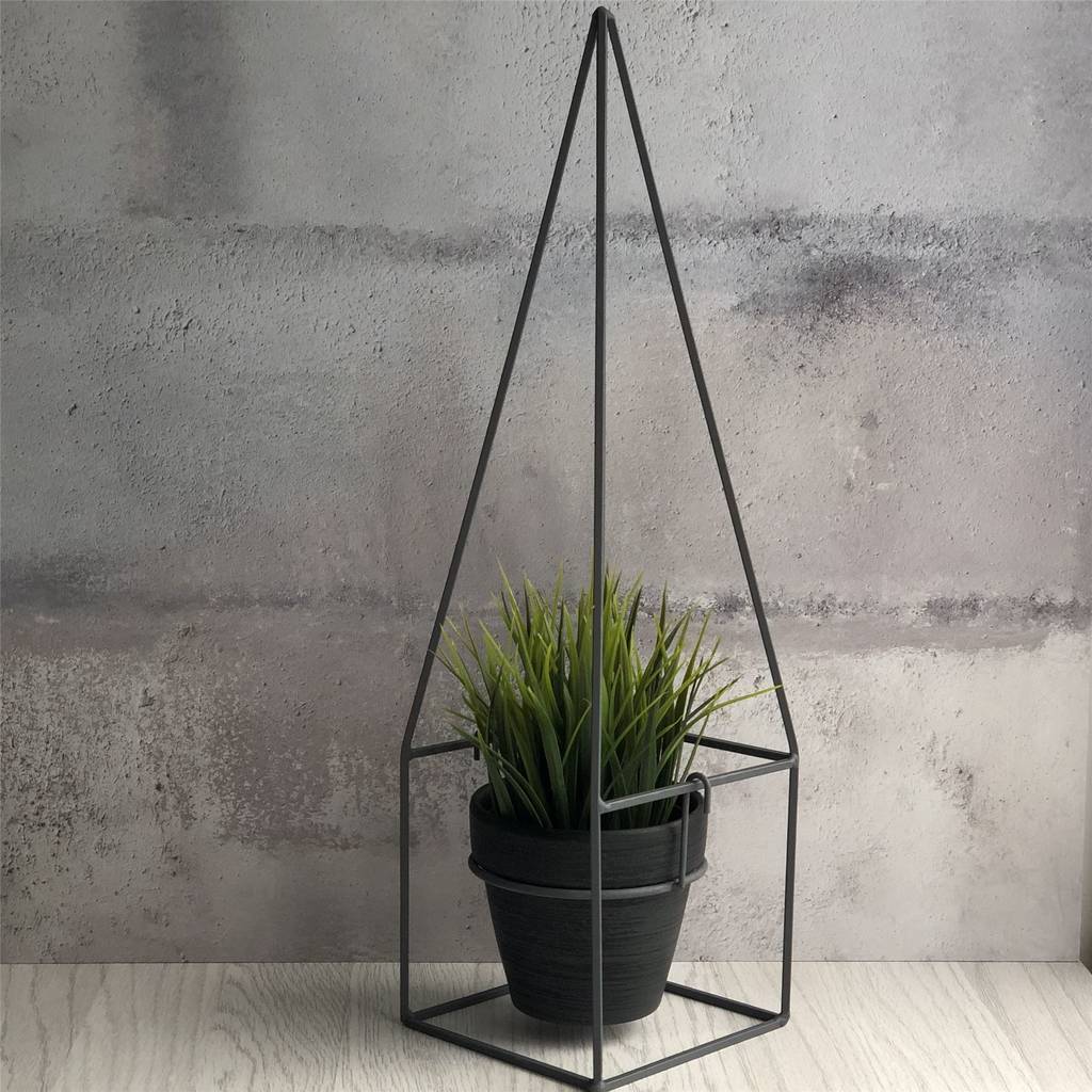 geometric metal  plant pot  by the contemporary home 