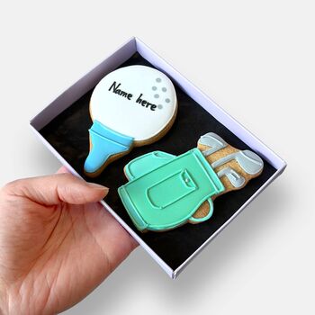 Personalised Golf Ball Iced Biscuits Father's Day Letterbox Gift, 3 of 11