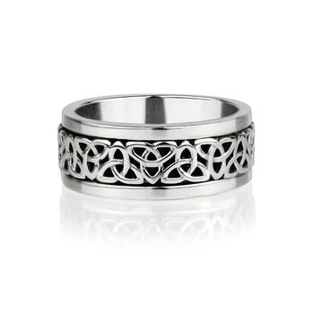 Unity Men's Silver Spinning Ring, 3 of 9