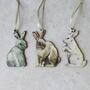 Wooden Bunny Decorations, Set Of Three, thumbnail 1 of 7