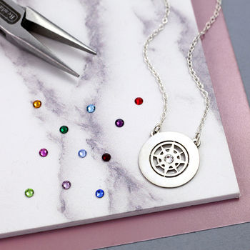Design Your Own Birthstone Sterling Silver Compass, 2 of 7