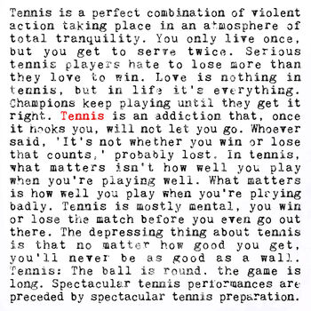 Tennis Quotes Gift Print, 3 of 7