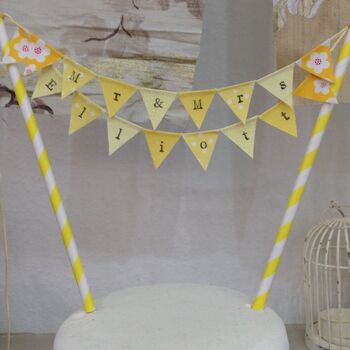 Personalised Wedding Cake Topper Bunting, 6 of 7