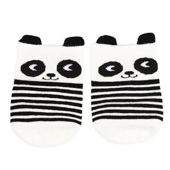 Organic Panda Monochrome Baby Socks In Gift Box, 2 of 3