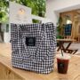Checkered 'Enjoy Yourself Believe' Pastel Tote Bags, thumbnail 1 of 10