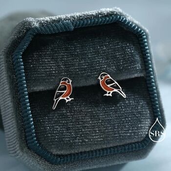 Bullfinch Sterling Silver Stud Earrings, 3 of 11
