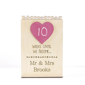 Engagement Gift Wedding Countdown Sign, 3 of 4