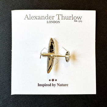 Spitfire Brooch, Silver Plated, 3 of 4