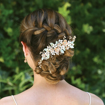 Botanica Pastel Floral Bridal Hair Clip, 6 of 8