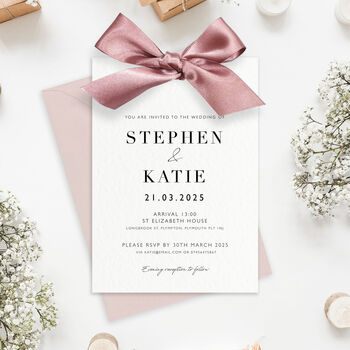 Luxury Ribbon Wedding Invitation With Envelope The Betsy Collection, 4 of 12