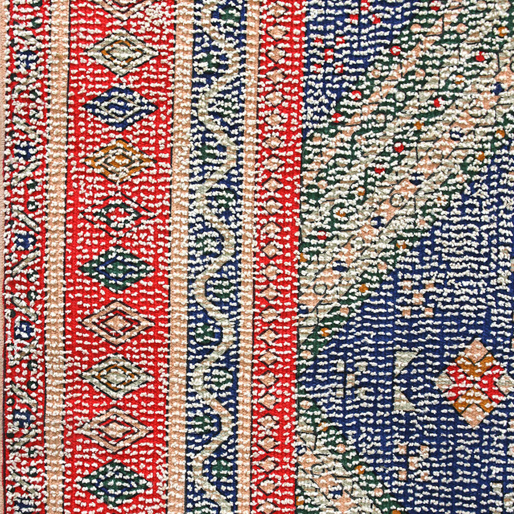 Printed Blue And Red Persian Style Rug By Idyll Home