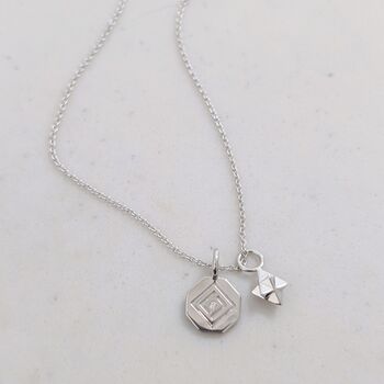 The Celestial Duo Necklace., Silver, 6 of 7