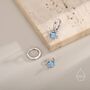 Sterling Silver Blue Opal Planet And Star Huggie Hoop Earrings, thumbnail 6 of 12