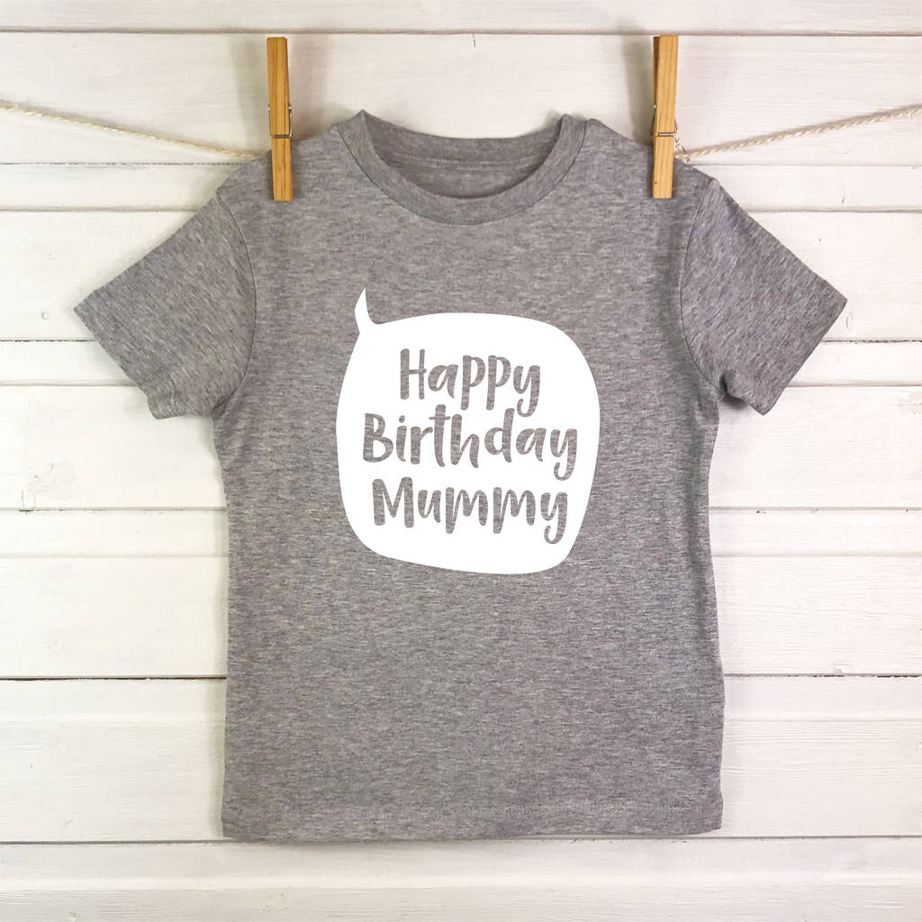 personalised happy birthday speech bubble kids t shirt by lovetree ...