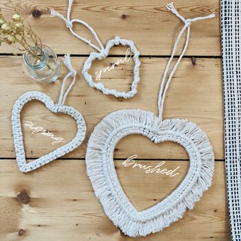 Handmade Macrame Heart Wall Hanging, Nursery Wall Decor, 2 of 5