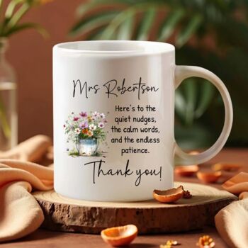 Teacher Thank You Mug – Personalised With Wildflowers And Quote, 3 of 9